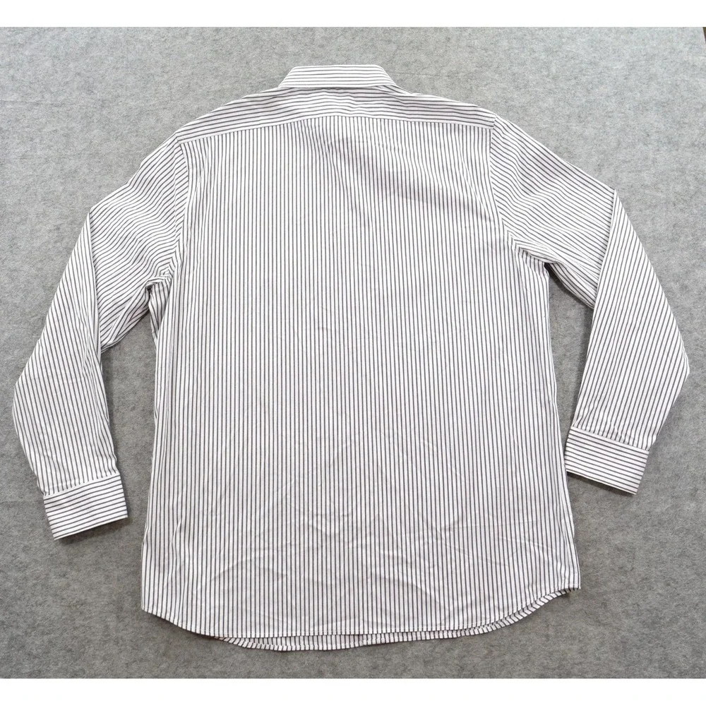 Banana Republic Shirt Mens Extra Large White Gray Wrinkle Resistant Dress New